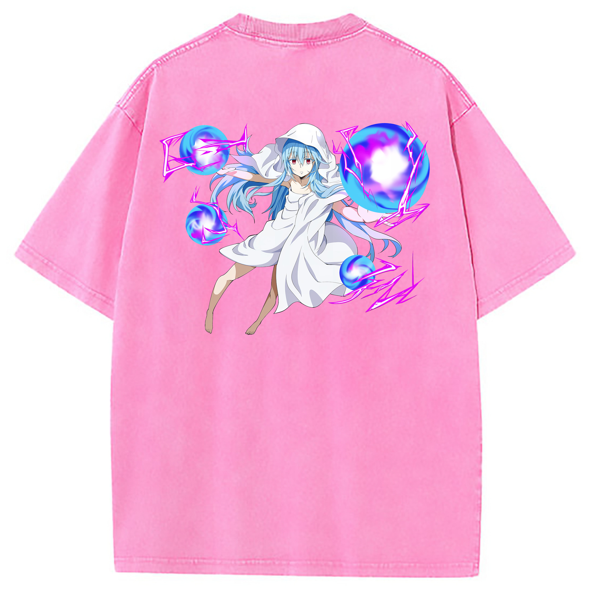 （画像用） 転スラ Regarding Reincarnated to Slime 綿100% ヴィンテージ風 半袖Tシャツ（背面プリント）